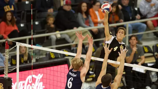 Taylor Crabb in the MPSF Conference match against Pepperdine at the Walter Pyramid, Long Beach, Calif., Wed., Feb. 6, 2013.