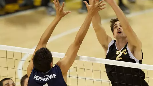 Jeff Ornee in the MPSF Conference match against Pepperdine at the Walter Pyramid, Long Beach, Calif., Wed., Feb. 6, 2013.