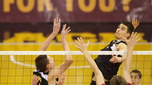Colten Echave in the MPSF Conference match against USC at the Walter Pyramid, Fri., Feb. 8, 2013