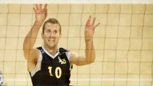 Dalton Ammerman in the MPSF Conference match against USC at the Walter Pyramid, Fri., Feb. 8, 2013