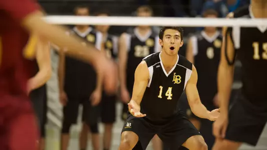 Ian Satterfield in the MPSF Conference match against USC at the Walter Pyramid, Fri., Feb. 8, 2013