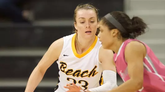 Mary Ochiltree in the Big West Conference match against Northridge at the Walter Pyramid, Long Beach, Calif., Sat., Feb. 9, 2013.