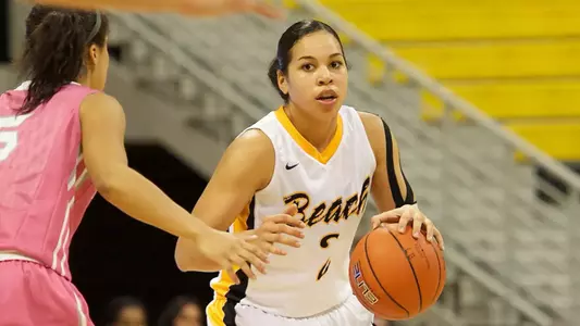 Bianka Balthazar in the Big West Conference match against Northridge at the Walter Pyramid, Long Beach, Calif., Sat., Feb. 9, 2013.
