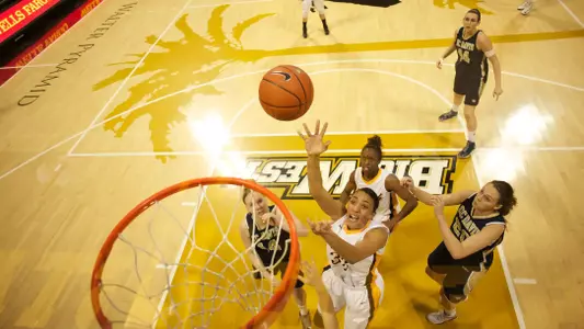 Sophomore Devin Hudson was named the Big West Player of the Week after averaging 17.5 points and 15.0 rebounds in the 49ers' final two regular season games.