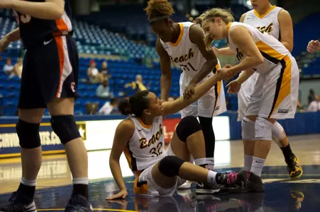 Devin Hudson before the Big West Conference Tournament match against Cal State Fullerton at the Bren Events Center, Irvine, Calif., Tues., March 12, 2013.