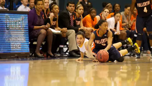 Bianka Balthazar in the Big West Conference Tournament match against Cal State Fullerton at the Bren Events Center, Irvine, Calif., Tues., March 12, 2013. 