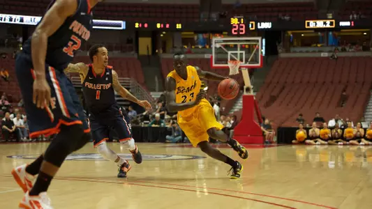 Deng Deng in the Big West Conference Tournament match against Cal State Fullerton at the Honda Center, Thursday, March 14, 2013.
