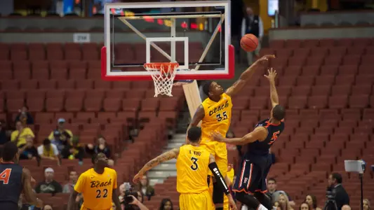 Dan Jennings in the Big West Conference Tournament match against Cal State Fullerton at the Honda Center, Thursday, March 14, 2013.