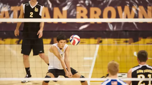 Andrew Sato in the Active Ankle Tournament match against IPFW at the Walter Pyramid, Long Beach, Calif., Sat. March 16, 2013.