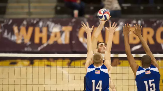Jeff Ornee in the Active Ankle Tournament match against IPFW at the Walter Pyramid, Long Beach, Calif., Sat. March 16, 2013.
