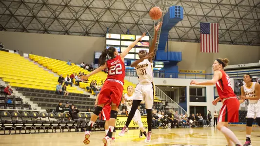 Chantel Dooley in the first round game of the WNIT against Utah Wednesday night at the Walter Pyramid in Long Beach, Calif.