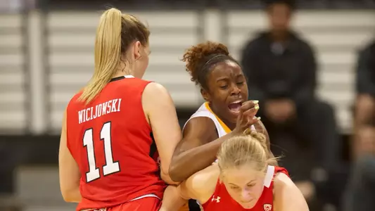 Chantel Dooley in the first round game of the WNIT against Utah Wednesday night at the Walter Pyramid in Long Beach, Calif.