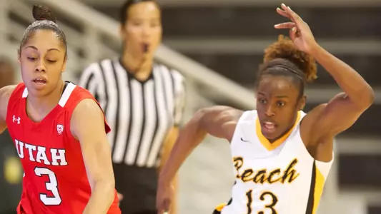 Chantel Dooley in the first round game of the WNIT against Utah Wednesday night at the Walter Pyramid in Long Beach, Calif.