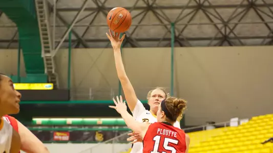 Ella Clark in the first round game of the WNIT against Utah Wednesday night at the Walter Pyramid in Long Beach, Calif.