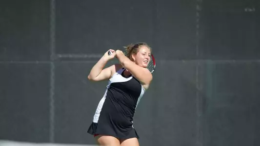 Ebba Unden in the Big West Conference Tennis match against Hawaii at the Rhodes Tennis Center, Long Beach, Calif., Sat., Feb. 16, 2013