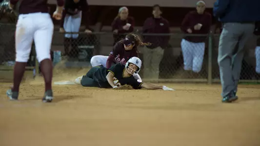 Nalani St. Germain in the Long Beach State Invitational game against Virginia Tech at Mayfair Park, in Lakewood, Calif., Thurs., Mar. 07, 2013.