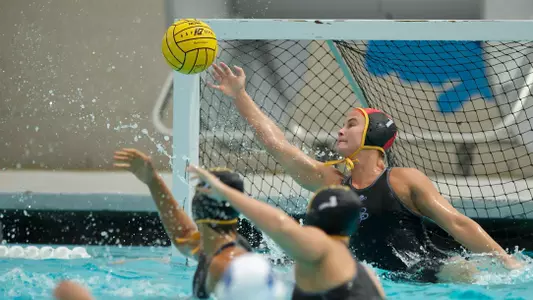Kelly Ringel in the Big West Conference match against No. 13 UC Santa Barbara at the Campus Pool on Sunday, April 14, in Long Beach, Calif.