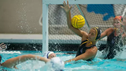 Christina Kotsia in the Big West Conference match against No. 13 UC Santa Barbara at the Campus Pool on Sunday, April 14, in Long Beach, Calif.