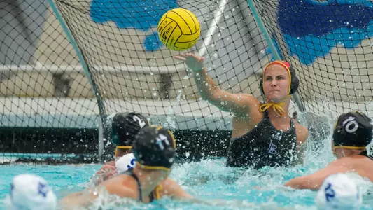 Kelly Ringel in the Big West Conference match against No. 13 UC Santa Barbara at the Campus Pool on Sunday, April 14, in Long Beach, Calif.