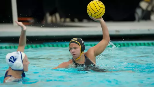 Leigh Auth in the Big West Conference match against No. 13 UC Santa Barbara at the Campus Pool on Sunday, April 14, in Long Beach, Calif.
