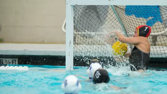 Kelly Ringel in the Big West Conference match against No. 13 UC Santa Barbara at the Campus Pool on Sunday, April 14, in Long Beach, Calif.