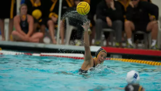 Coriann Snyder in the Big West Conference match against No. 13 UC Santa Barbara at the Campus Pool on Sunday, April 14, in Long Beach, Calif.