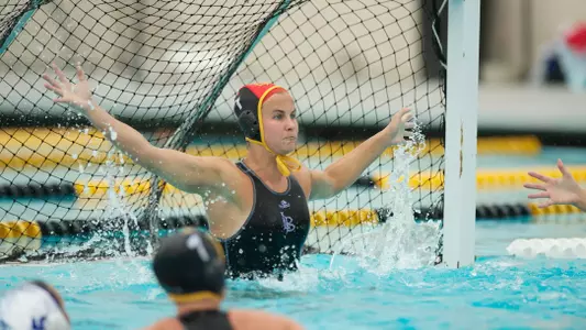 Kelly Ringel in the Big West Conference match against No. 13 UC Santa Barbara at the Campus Pool on Sunday, April 14, in Long Beach, Calif.