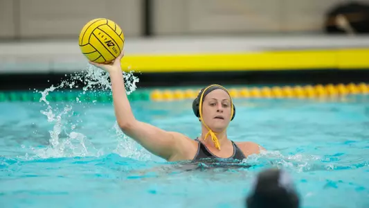 Chelsea Parks in the Big West Conference match against No. 13 UC Santa Barbara at the Campus Pool on Sunday, April 14, in Long Beach, Calif.