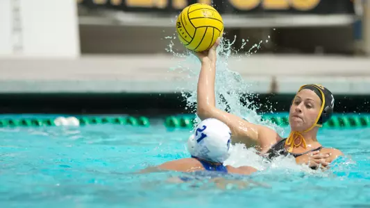 Chelsea Parks in the Big West Conference match against No. 13 UC Santa Barbara at the Campus Pool on Sunday, April 14, in Long Beach, Calif.
