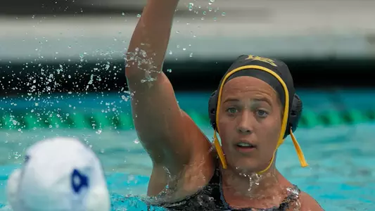 Coriann Snyder in the Big West Conference match against No. 13 UC Santa Barbara at the Campus Pool on Sunday, April 14, in Long Beach, Calif.