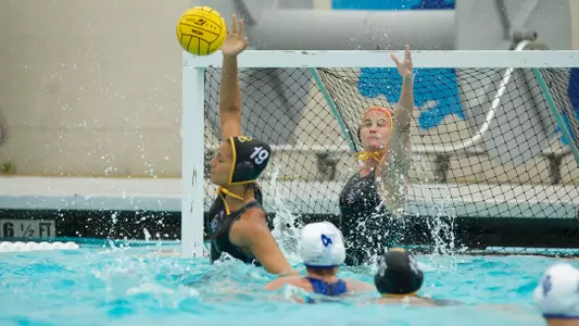 Christina Kotsia in the Big West Conference match against No. 13 UC Santa Barbara at the Campus Pool on Sunday, April 14, in Long Beach, Calif.