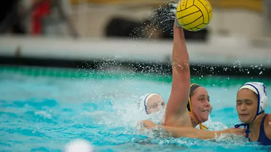 Kayla Robert in the Big West Conference match against No. 13 UC Santa Barbara at the Campus Pool on Sunday, April 14, in Long Beach, Calif.