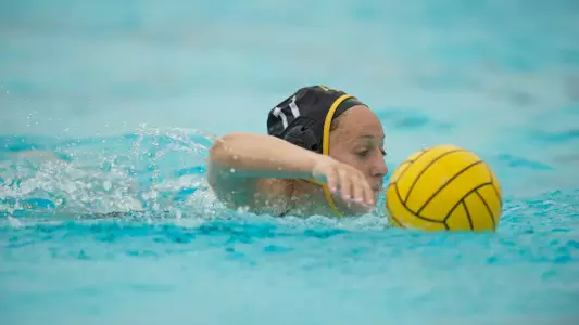 Claire Martin in the Big West Conference match against No. 13 UC Santa Barbara at the Campus Pool on Sunday, April 14, in Long Beach, Calif.