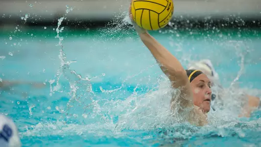 Melissa Matheson in the Big West Conference match against No. 13 UC Santa Barbara at the Campus Pool on Sunday, April 14, in Long Beach, Calif.