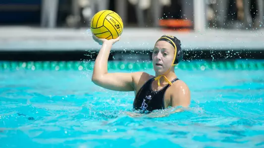 Claire Martin in the Big West Conference match against No. 13 Cal State Northridge at the Campus Pool on Saturday, April 6, in Long Beach, Calif.