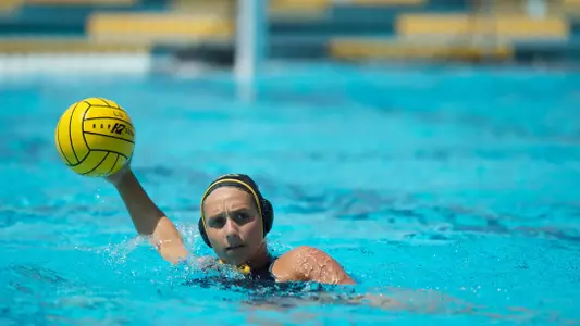 Rachel Cretcher in the Big West Conference match against No. 13 Cal State Northridge at the Campus Pool on Saturday, April 6, in Long Beach, Calif.