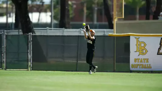 Brianna Stephan in the match against Northridge at the 49er Softball complex, Wed., April 17, 2013.