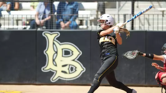 Nalani St. Germain in the match against Northridge at the 49er Softball complex, Wed., April 17, 2013.