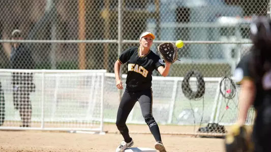 Ashley Holmes in the match against Northridge at the 49er Softball complex, Wed., April 17, 2013.
