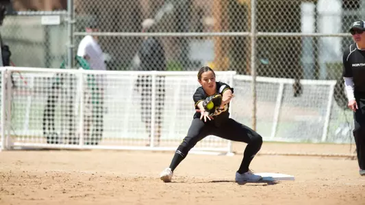 Nalani St. Germain in the match against Northridge at the 49er Softball complex, Wed., April 17, 2013.