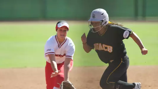 Shayna Kimbrough in game two against Northridge at the 49er Softball complex, Wed., April 17, 2013.