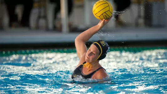 Chelsea Parks in the Big West Conference Women's Water Polo match against UC Irvine at the 49er Campus Pool, Long Beach, Calif., Thursday, April 18, 2013.