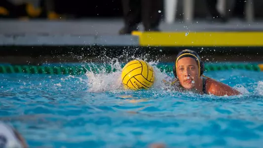 Coriann Snyder in the Big West Conference Women's Water Polo match against UC Irvine at the 49er Campus Pool, Long Beach, Calif., Thursday, April 18, 2013.