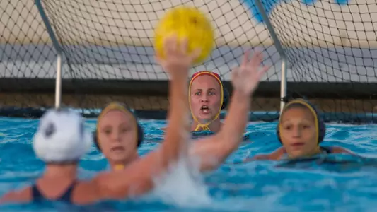 Kelley Ringel in the Big West Conference Women's Water Polo match against UC Irvine at the 49er Campus Pool, Long Beach, Calif., Thursday, April 18, 2013.