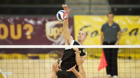 Dalton Ammerman in the MPSF Conference Playoff match against Stanford at the Walter Pyramid, Long Beach, Calif., Saturday, April 20, 2013.