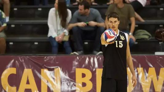 Colten Echave in the MPSF Conference Playoff match against Stanford at the Walter Pyramid, Long Beach, Calif., Saturday, April 20, 2013.
