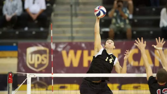 Ian Satterfield in the MPSF Conference Playoff match against Stanford at the Walter Pyramid, Long Beach, Calif., Saturday, April 20, 2013.