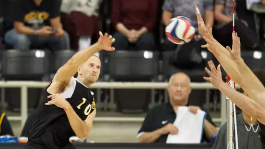 Dalton Ammerman in the MPSF Conference Playoff match against Stanford at the Walter Pyramid, Long Beach, Calif., Saturday, April 20, 2013.