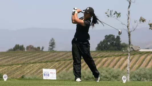 Chaewon Park is currently in third place after 36-holes at the Big West Conference Championship. (Photo by Cameron Fujimoto/LBSU)