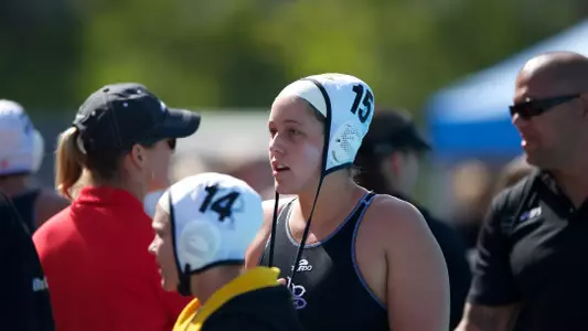 Kayla Robert after the Big West Tournament third place match against San Diego State at the Anteater Aquatics Complex, Irvine, Calif., Sunday, April 28, 2013
